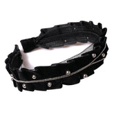 Bentita Catifea Aplicatii Margele Negru